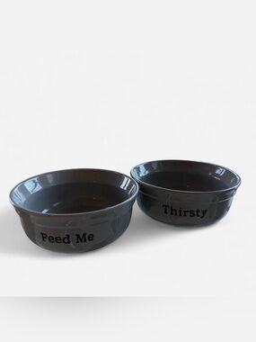 'Feed Me' and 'Thirsty' Pet Bowls - Set of 2